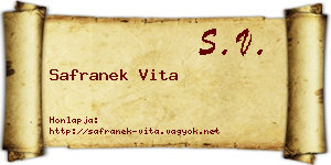 Safranek Vita névjegykártya